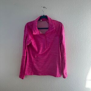 Under Armour Women Hot Pink‎ Cold Gear Quarter Zip Pullover Athletic Shirt